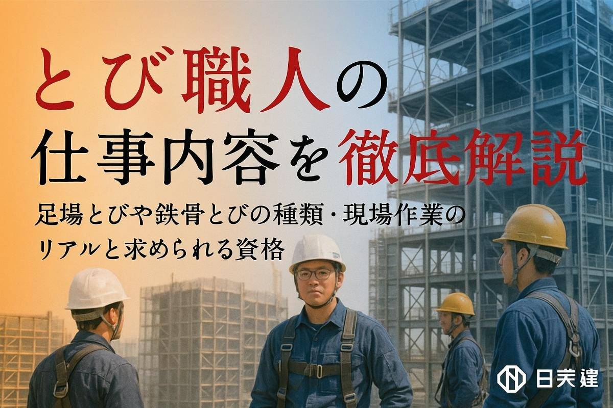 鳶職人の仕事内容を徹底解説｜足場鳶や鉄骨鳶の種類・現場作業のリアルと求められる資格
